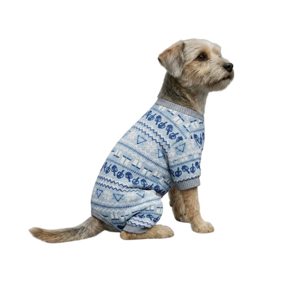 Hotel Doggy Fleece‎ Hanukah Dog Sweater Blue White Dreidel Snowflake Gifts